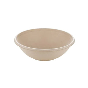 Beige takeaway bowl on a white background