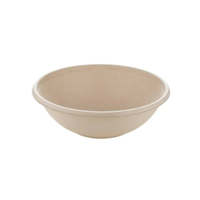 Beige takeaway bowl on a white background