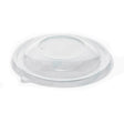 Clear plastic lid on a white background