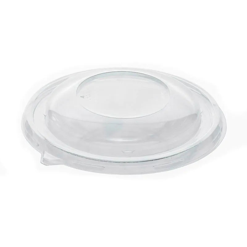 Clear plastic lid on a white background