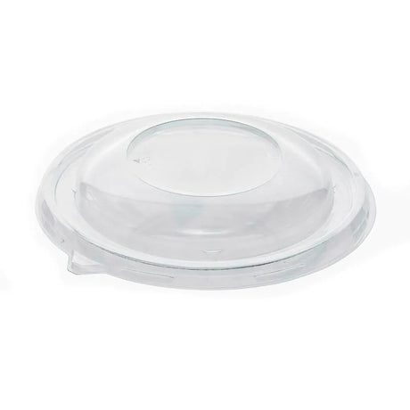 Clear plastic lid on a white background