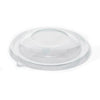 Clear plastic lid on a white background