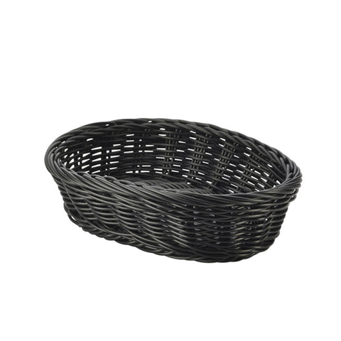 Black Oval Polywicker Basket 22.5 x 15.5 x 6.5cm