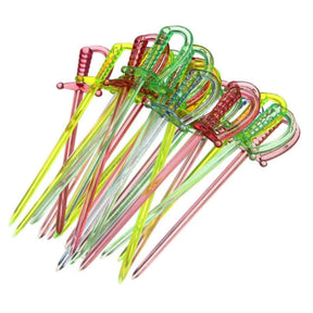 muito coloured plastic cocktail sword pick sticks
