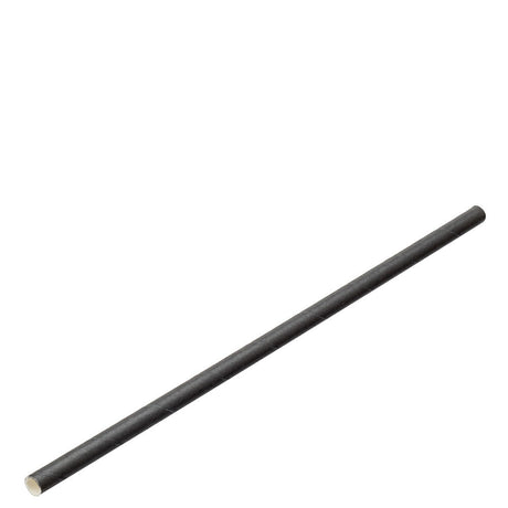 Paper Solid Black Straw 8" (20cm) - Pack 24