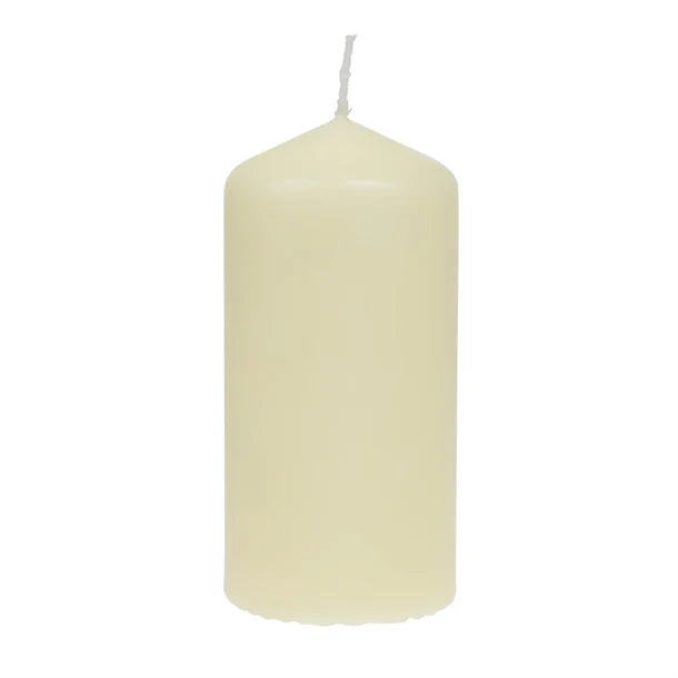 Pillar candle on a white background
