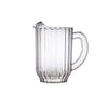 Clear glass pitcher on a white background