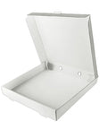 White pizza box with a clear lid on a white background
