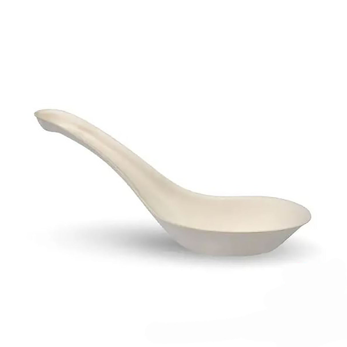 White ceramic spoon on a white background