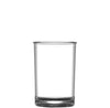 Clear glass tumbler on a white background