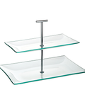 Aura 2 Tiered Rectangular Glass Plate 11.75 x 8"