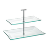 Aura 2 Tiered Rectangular Glass Plate 11.75 x 8"