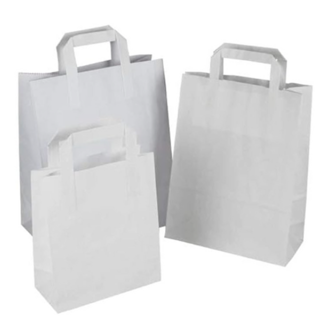 S.O.S White Bags With Handles- Medium - 250 Pack