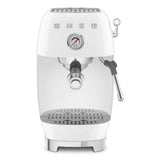 White SMEG espresso machine on a white background