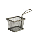 Black Serving Fry Basket Rectangular 10 x 8 x 7.5cm