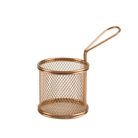 Copper Serving Fry Basket Round 9.3 x 9cm