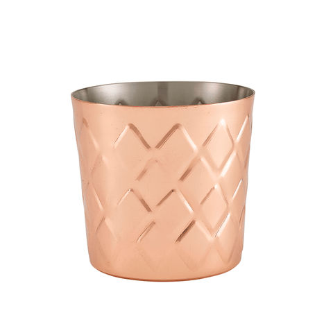 Diamond Pattern Copper Plated Serving Cup 8.5 x 8.5cm