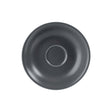 Dark gray saucer on a white background