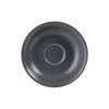 Dark gray saucer on a white background