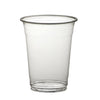 Clear plastic cup on a white background