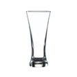 Clear beer glass on a white background