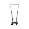 Clear beer glass on a white background