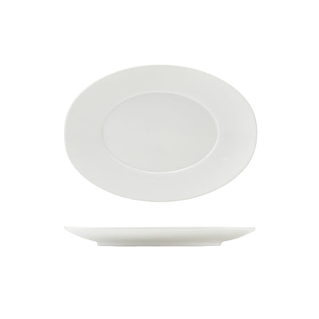 GenWare Porcelain Winged Oval Plate 25.5cm/ 10" - Pack 6