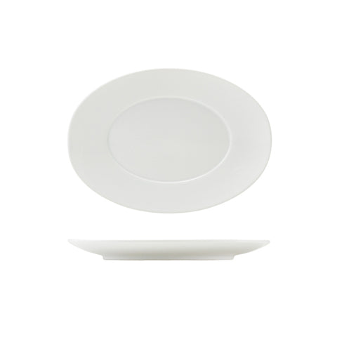 GenWare Porcelain Winged Oval Plate 25.5cm/ 10" - Pack 6