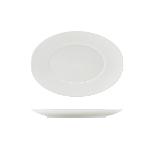 GenWare Porcelain Winged Oval Plate 25.5cm/ 10" - Pack 6