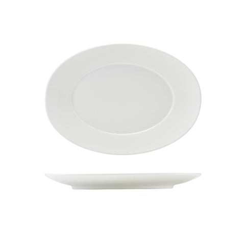 GenWare Porcelain Winged Oval Plate 28cm/ 11" - Pack 4