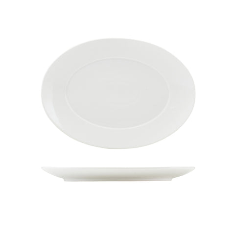 GenWare Porcelain Winged Oval Plate 31.5cm/ 12.5" - Pack 4