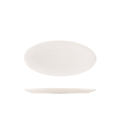 Genware Porcelain Narrow Oval Plate 30cm/ 11.5" - Pack 6