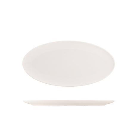 Genware Porcelain Narrow Oval Plate 34cm/ 13" - Pack 6