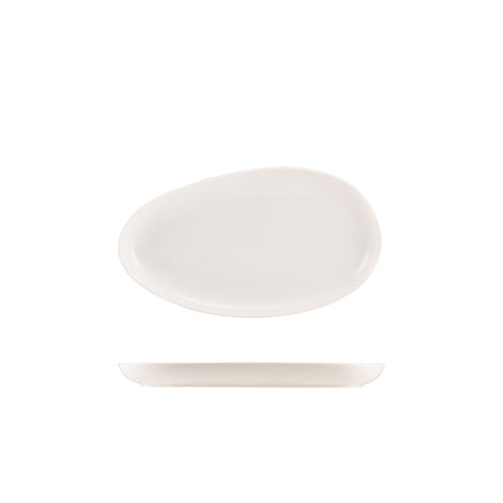 Genware Porcelain Organic Oval Plate 26cm/ 10.25" - Pack 6