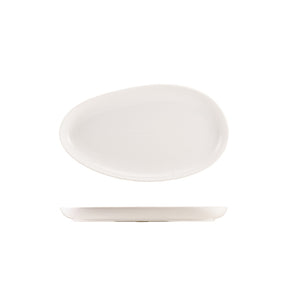 Genware Porcelain Organic Oval Plate 29.5cm/ 11.5" - Pack 6