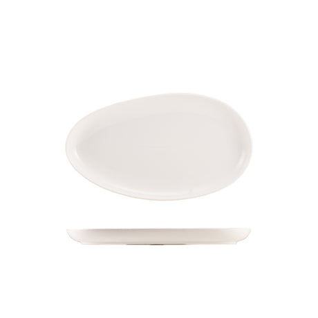 Genware Porcelain Organic Oval Plate 29.5cm/ 11.5" - Pack 6