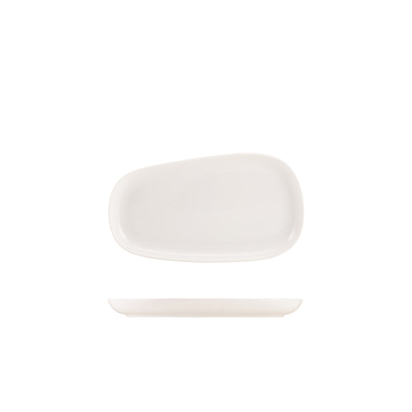 Genware Porcelain Organic Rectangular Plate 24cm/ 9.4" - Pack 6