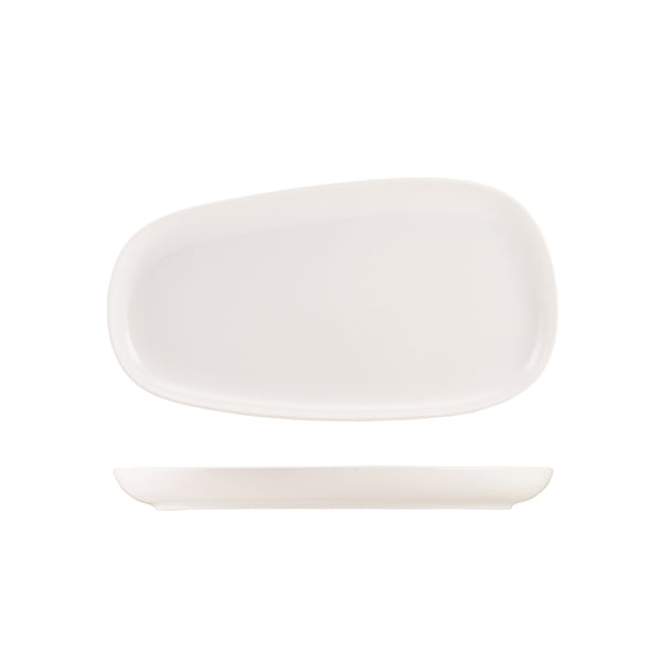 Genware Porcelain Organic Rectangular Plate 34cm/ 13" - Pack 6