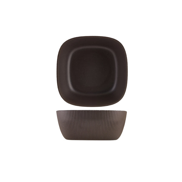 GenWare Melamine Black Aria Square Buffet Bowl 25cm - Pack 1