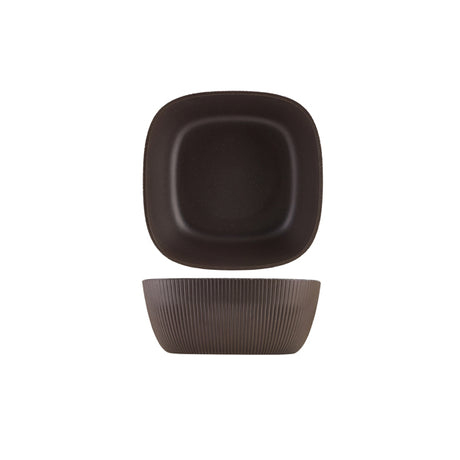 GenWare Melamine Black Aria Square Buffet Bowl 25cm - Pack 1