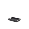 GenWare Solid Black Tray with Metal Handles 30 x 20cm - Pack 1