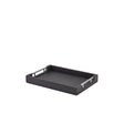 GenWare Solid Black Tray with Metal Handles 35 x 25cm - Pack 1