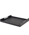GenWare Solid Black Low Wall Butlers Tray with Metal Handles 54.5 x 44cm - Pack 1