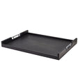 GenWare Solid Black Low Wall Butlers Tray with Metal Handles 65 x 49cm - Pack 1
