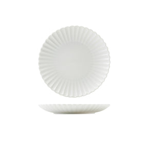 Incise Porcelain Scalloped Coupe Plate 20cm - Pack 6
