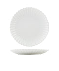 Incise Porcelain Scalloped Coupe Plate 26cm - Pack 6