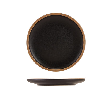 GenWare Kava Black Stoneware Coupe Plate 20cm - Pack 6