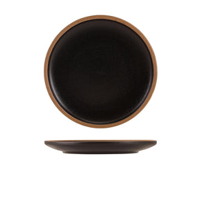 GenWare Kava Black Stoneware Coupe Plate 23cm - Pack 6