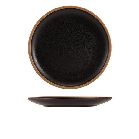 GenWare Kava Black Stoneware Coupe Plate 26cm - Pack 6