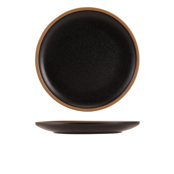 GenWare Kava Black Stoneware Coupe Plate 26cm - Pack 6